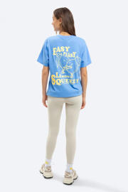 thumbnail: On Vacation Club T-shirt Lemon Squeezy met backprint lichtblauw/lichtgeel
