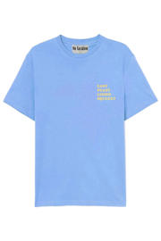 thumbnail: On Vacation Club T-shirt Lemon Squeezy met backprint lichtblauw/lichtgeel