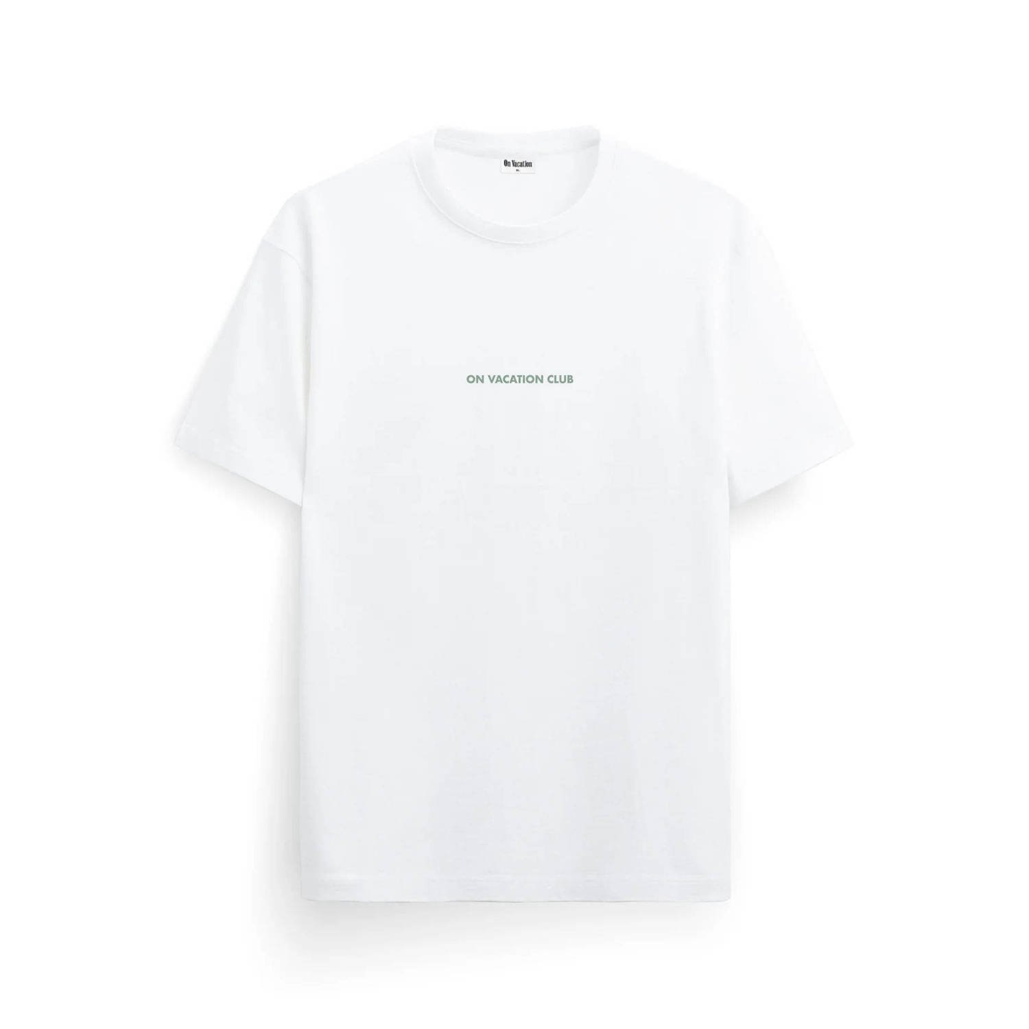 On Vacation Club T-shirt Bubbly Good Times met backprint wit lichtgroen zalm