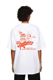 thumbnail: On Vacation Club T-shirt Less Upsetti met backprint wit/rood