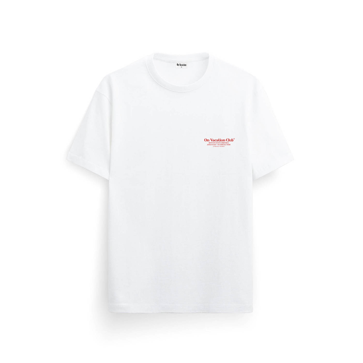 On Vacation Club T-shirt Lobster Lovers met backprint wit rood