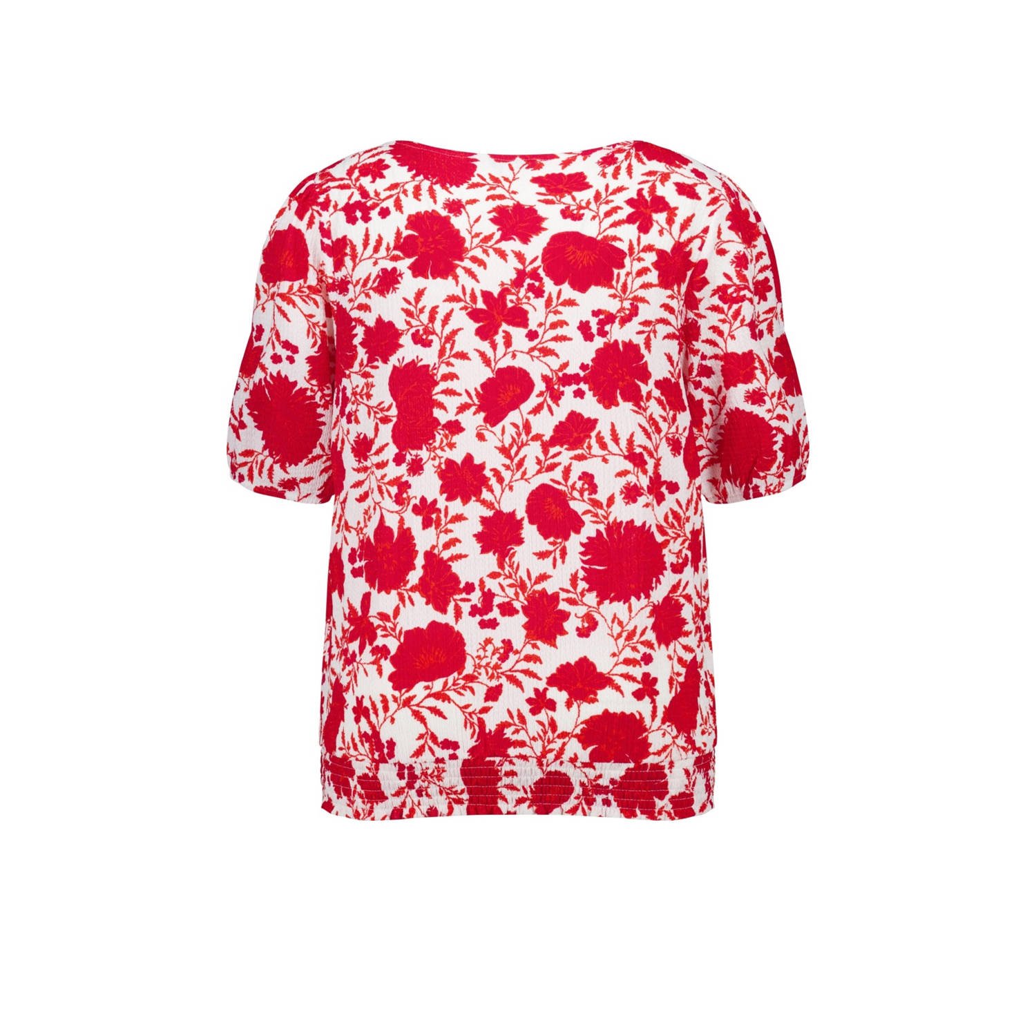 MS Mode top met all over print rood wit