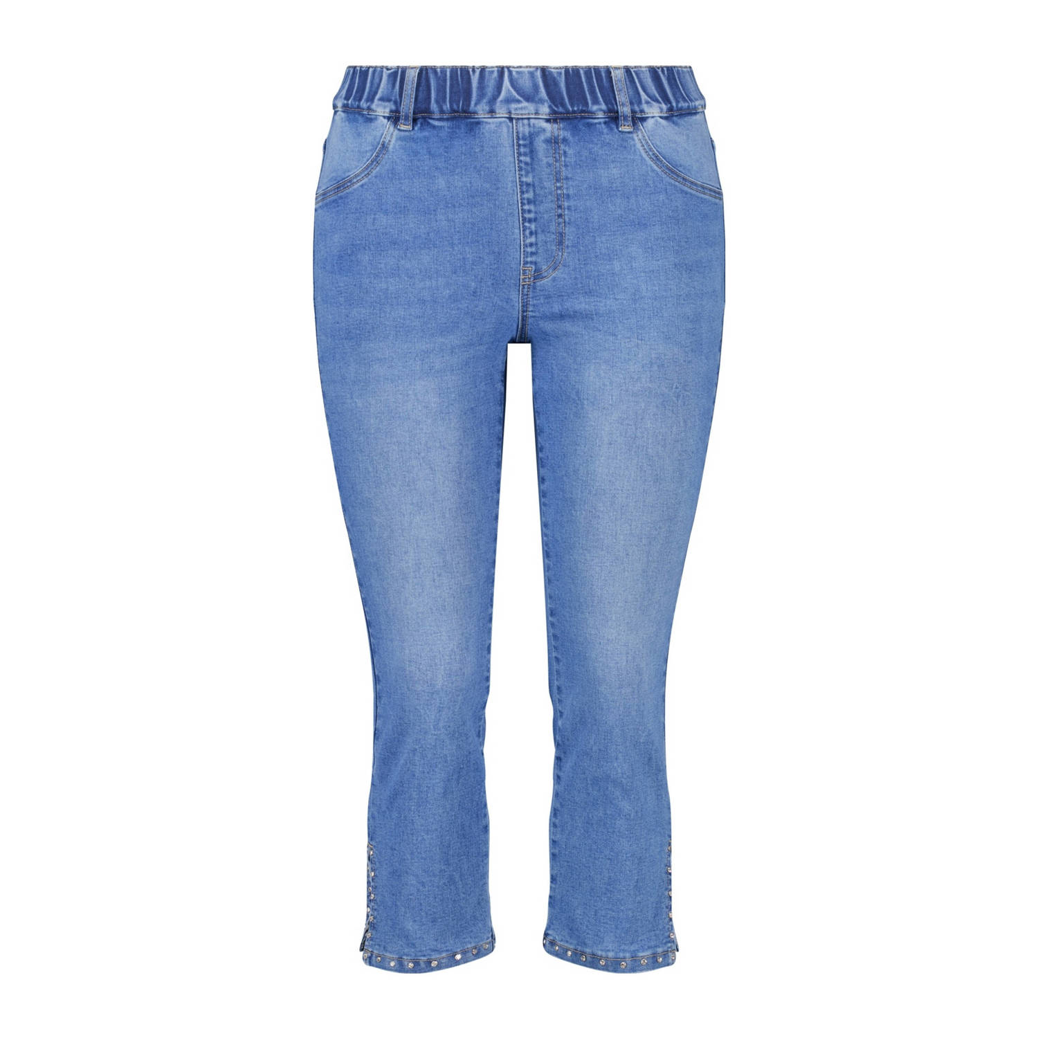 MS Mode cropped high waist skinny tregging medium blue denim