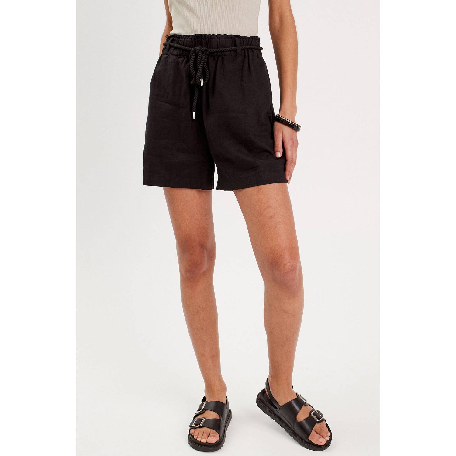 Cache high waist loose fit short zwart