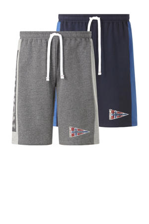 loose fit sweatshort HARAL Plus Size grijs/blauw (set van 2)