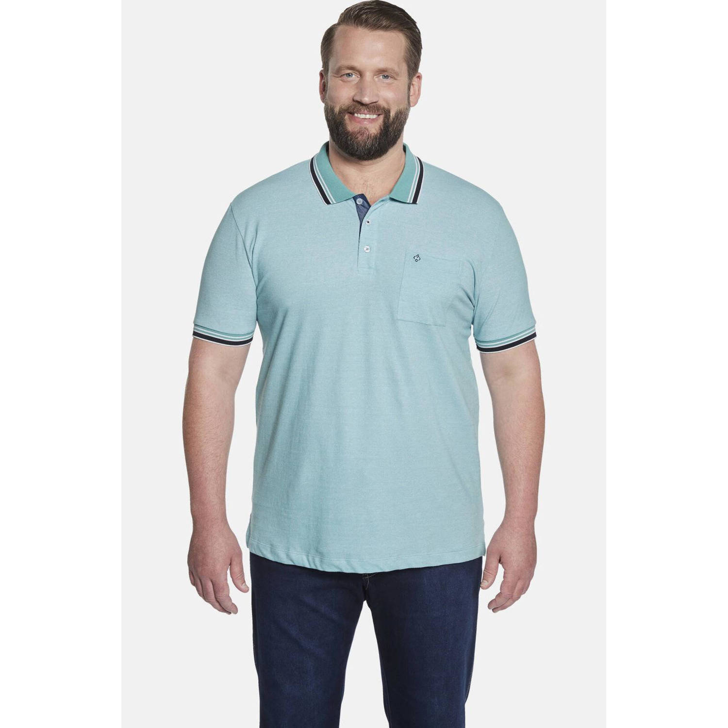 Charles Colby regular fit polo Earl LANDON Plus Size met contrastbies