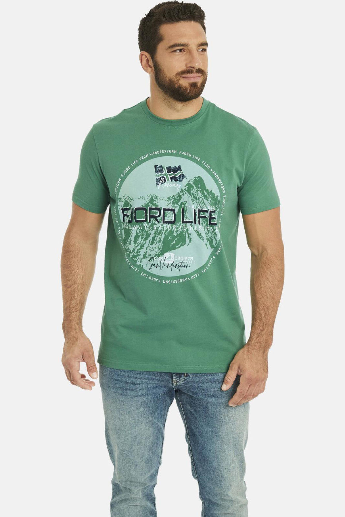 Rich Cotton Camiseta De Manga Corta Con Cuello En V Para Hombre (3XL, Oliva), Verde -Oliva