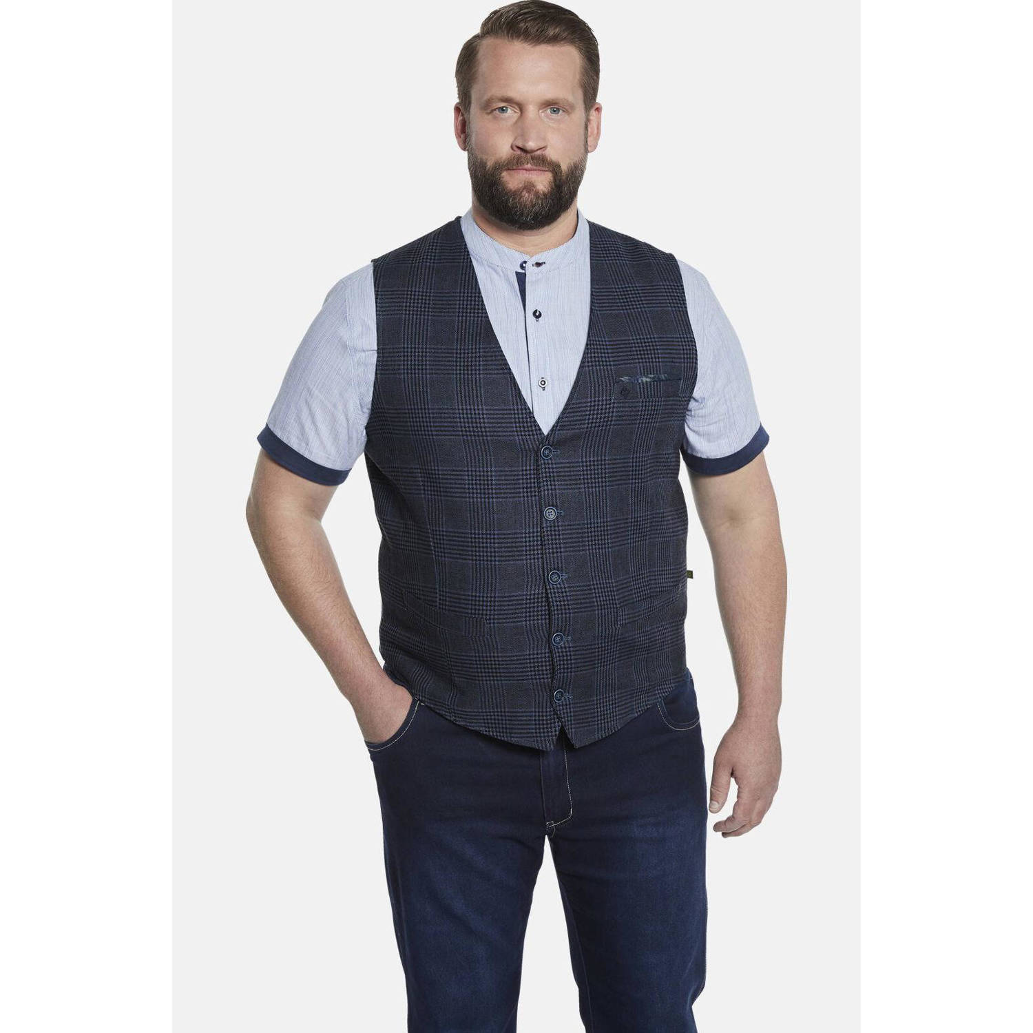 Charles Colby geruit gilet DUKE NIVEN Plus Size