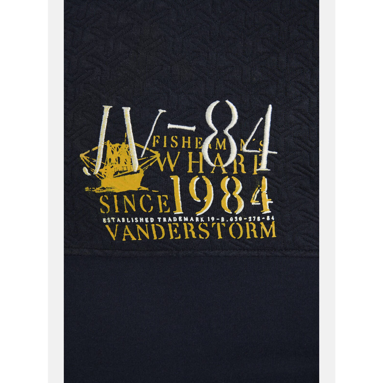 Jan Vanderstorm +FIT Collectie sweatvest DAGOMAR Plus Size met printopdruk blauw
