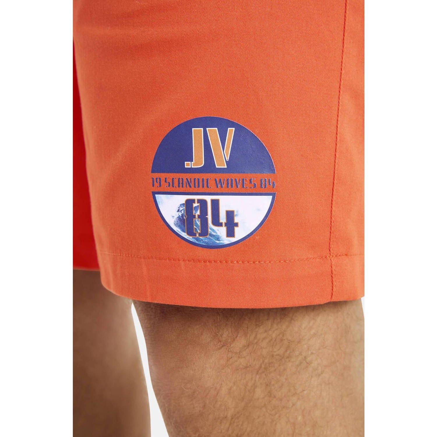 Jan Vanderstorm +FIT Collectie short AMFINN Plus Size met printopdruk oranje