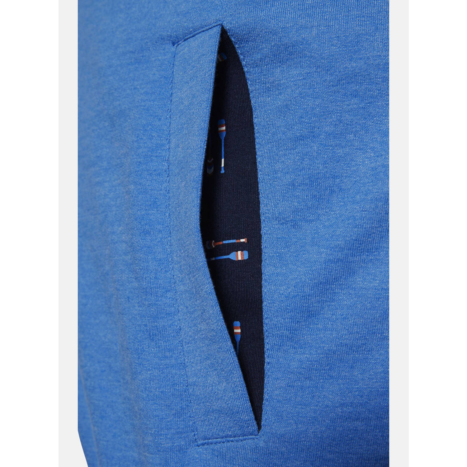 Charles Colby +FIT Collectie sweatvest DUKE EDMUNG Plus Size met printopdruk blauw