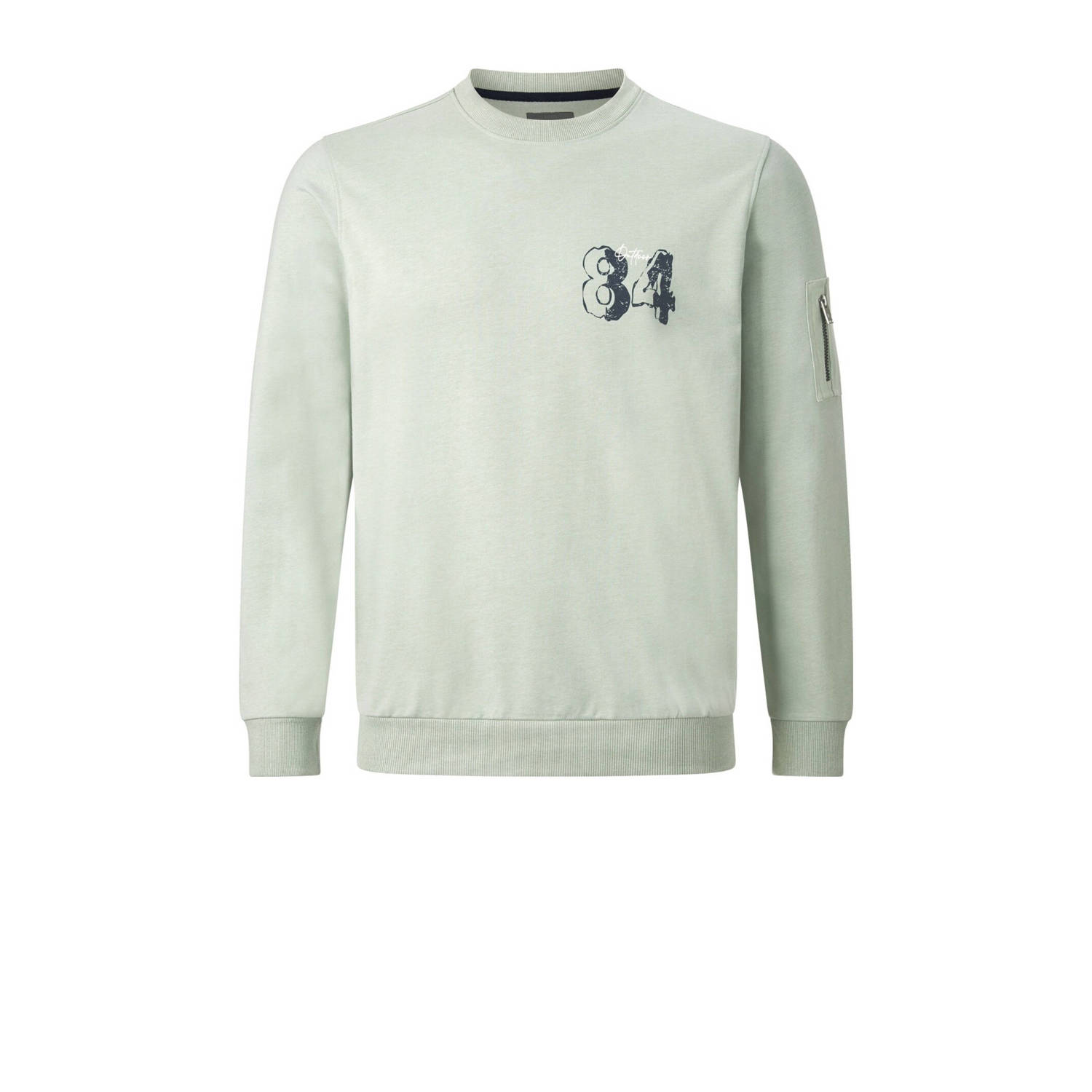 Jan Vanderstorm sweater Plus Size met printopdruk lichtgroen