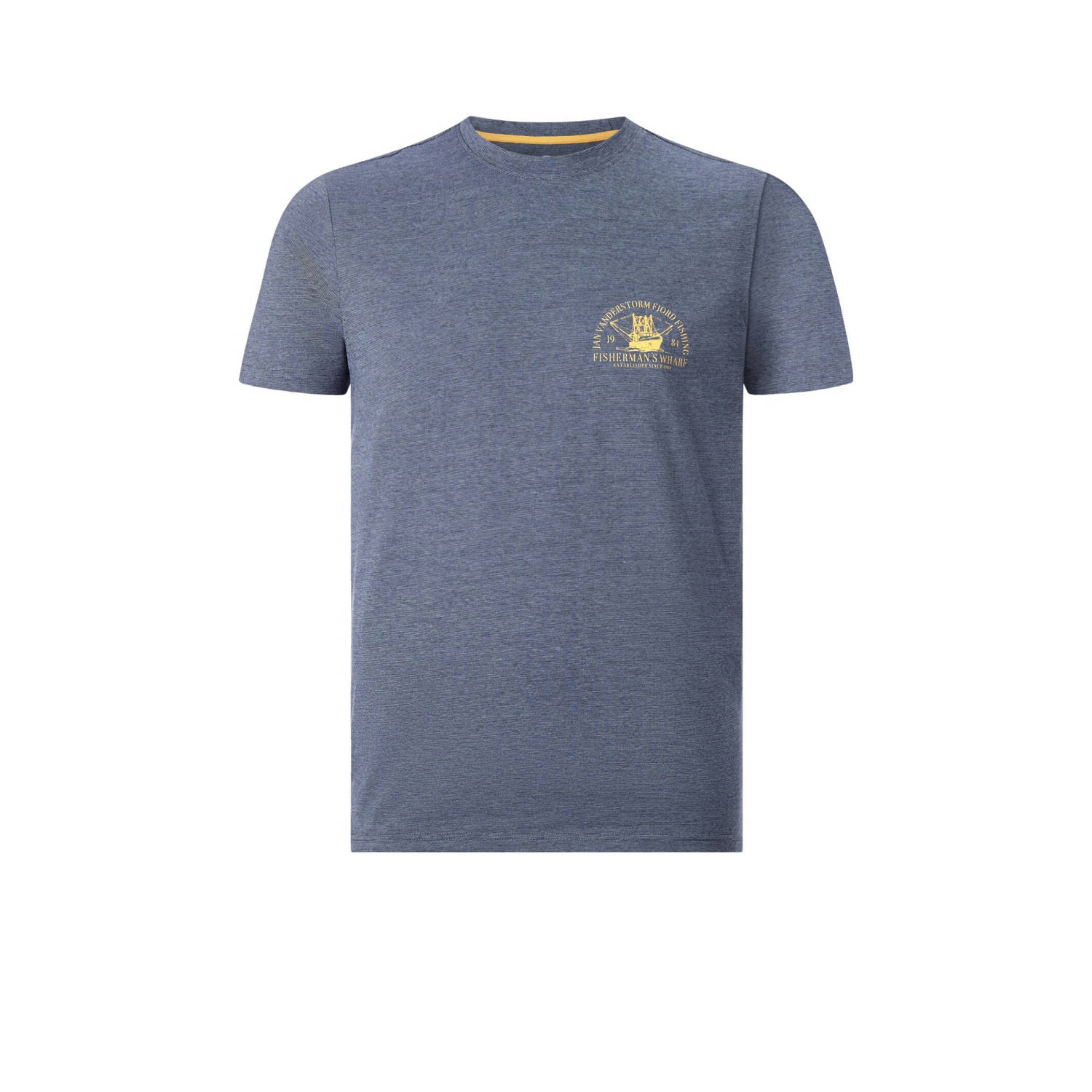 Jan Vanderstorm T-shirt BERNULF Plus Size met backprint blauw