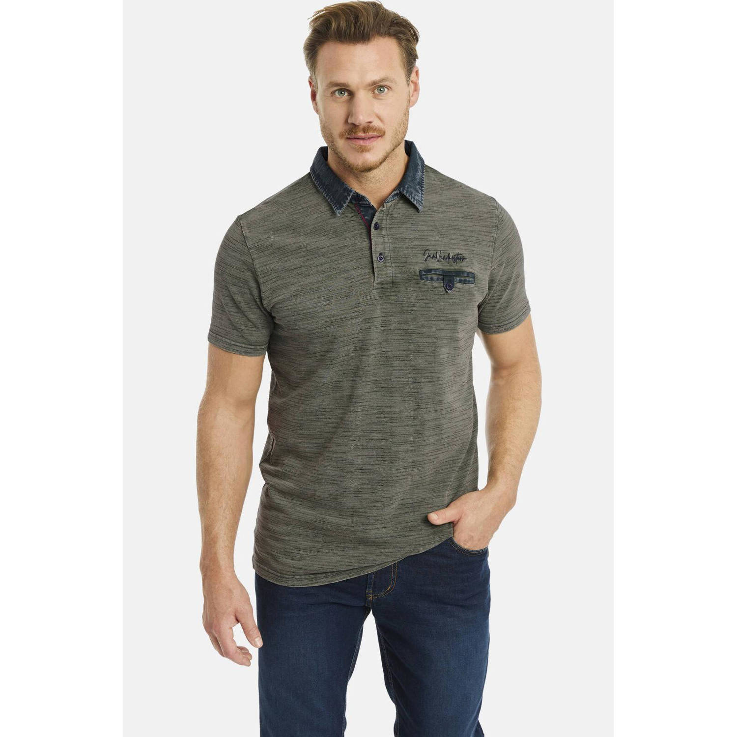 Jan Vanderstorm loose polo donkergroen