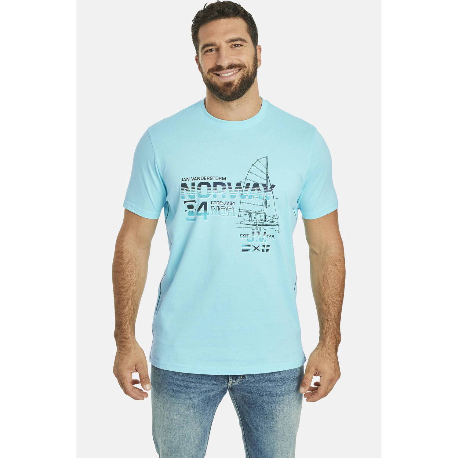 Jan Vanderstorm +FIT Collectie T-shirt Plus Size EILI turquoise