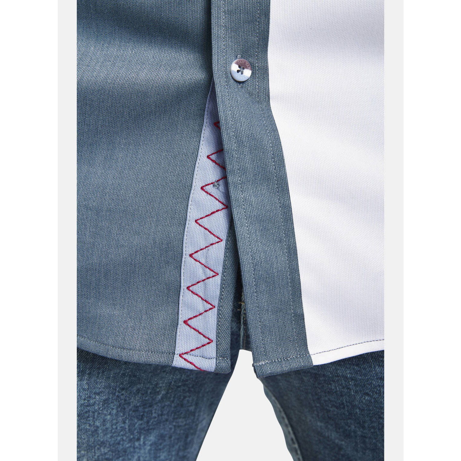 Jan Vanderstorm casual overhemd donkerblauw