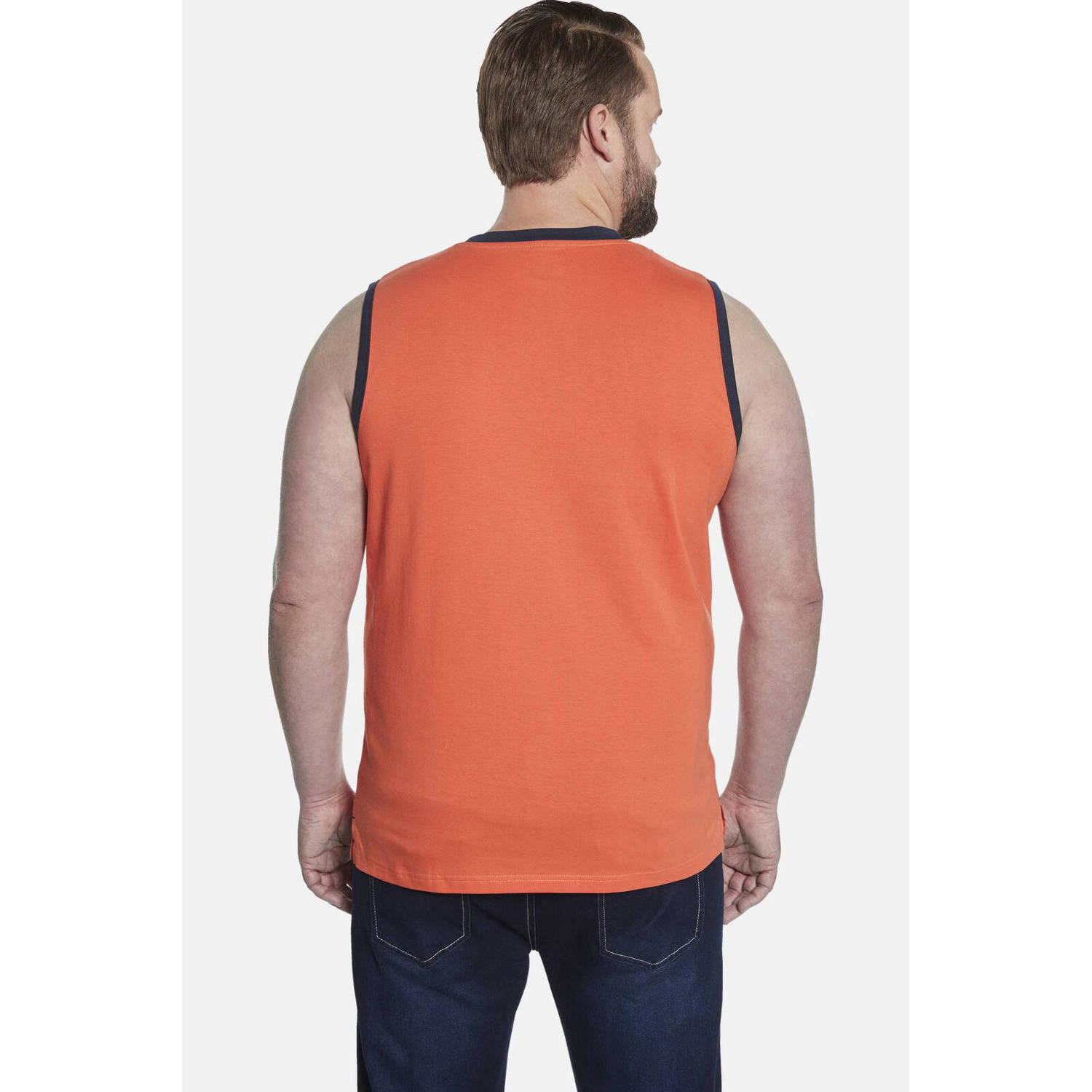 Charles Colby +FIT Collectie T-shirt EARL SHAYN Plus Size met printopdruk oranje