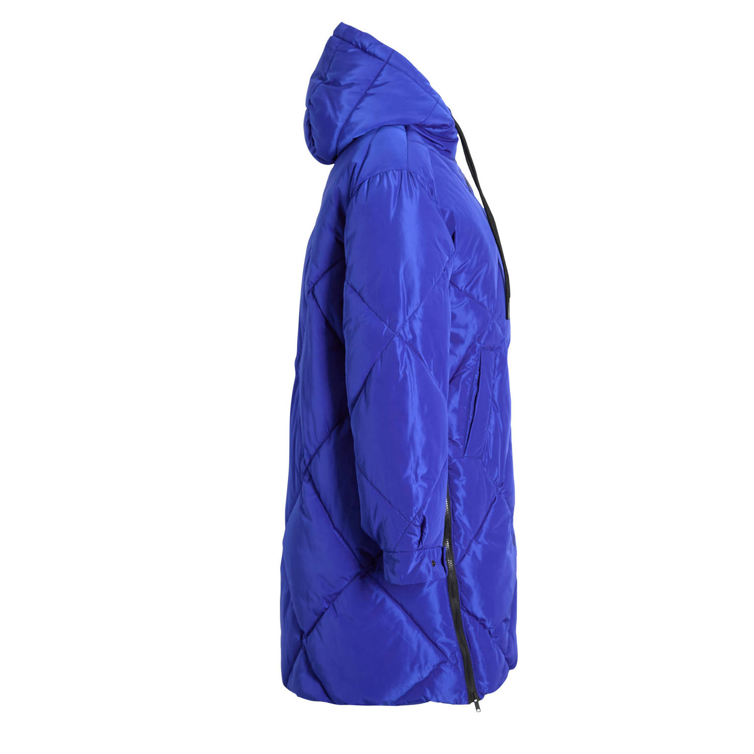 anytime quilted jas blauw