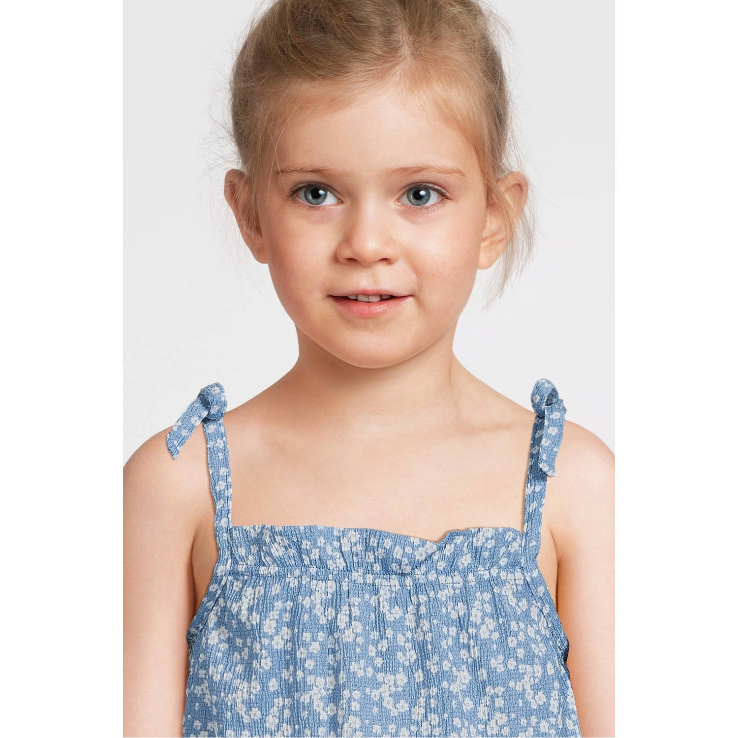 VERO MODA GIRL playsuit VMHAYA met all over print blauw wit