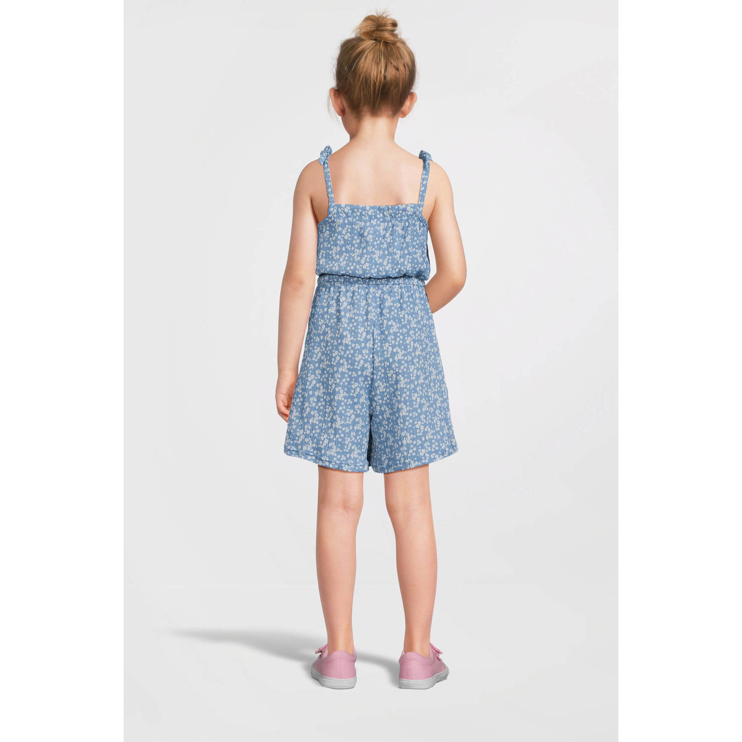 VERO MODA GIRL playsuit VMHAYA met all over print blauw wit