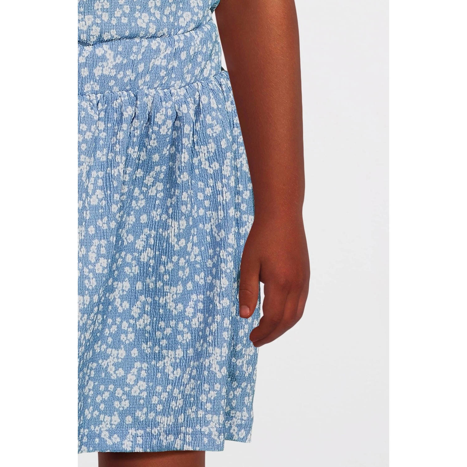 VERO MODA GIRL rok VMHAYA met all over print en textuur blauw wit