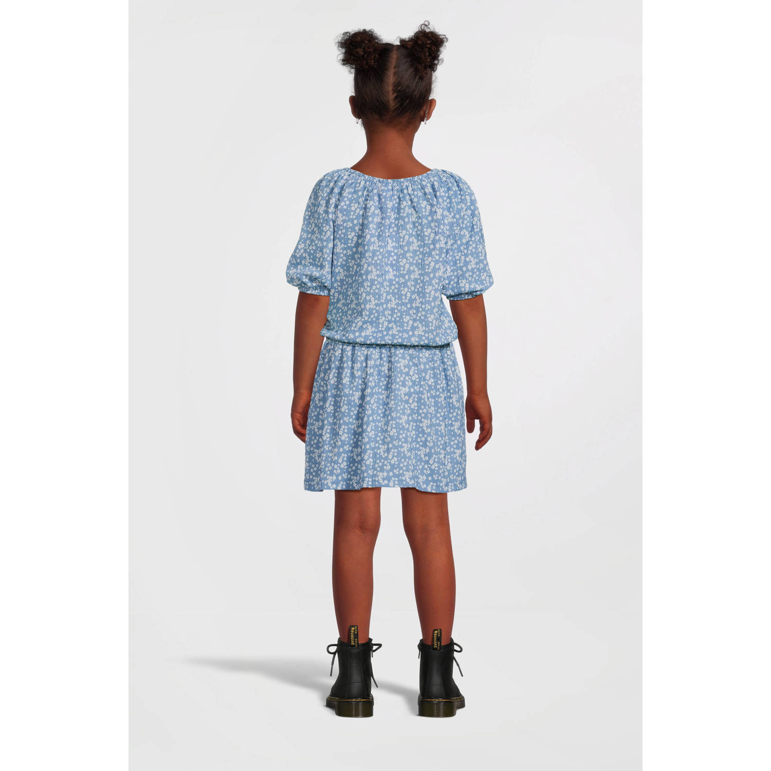 VERO MODA GIRL rok VMHAYA met all over print en textuur blauw wit