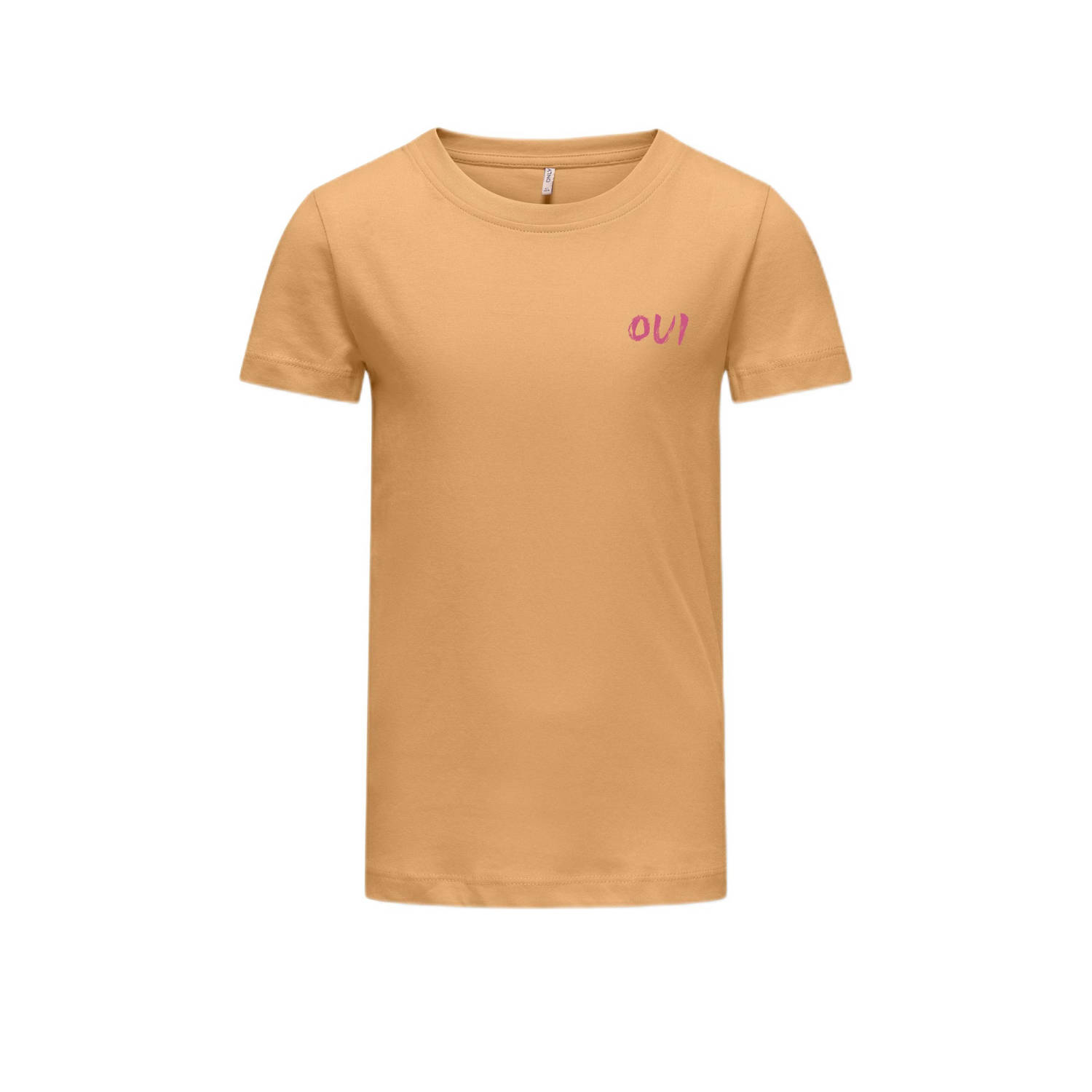Only KIDS GIRL T-shirt KOGTRULY met backprint lichtoranje Meisjes Katoen Ronde hals 134 140