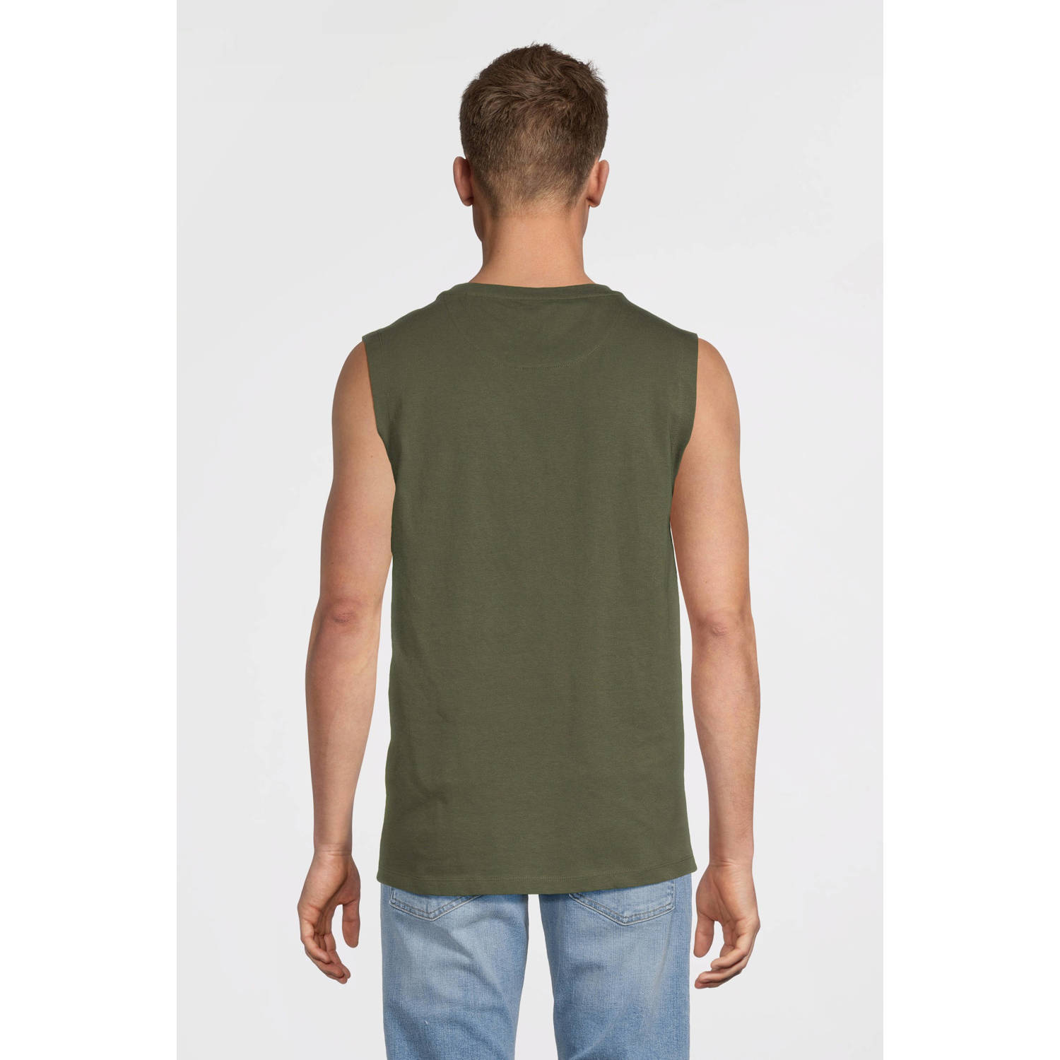 anytime jersey tanktop met printopdruk