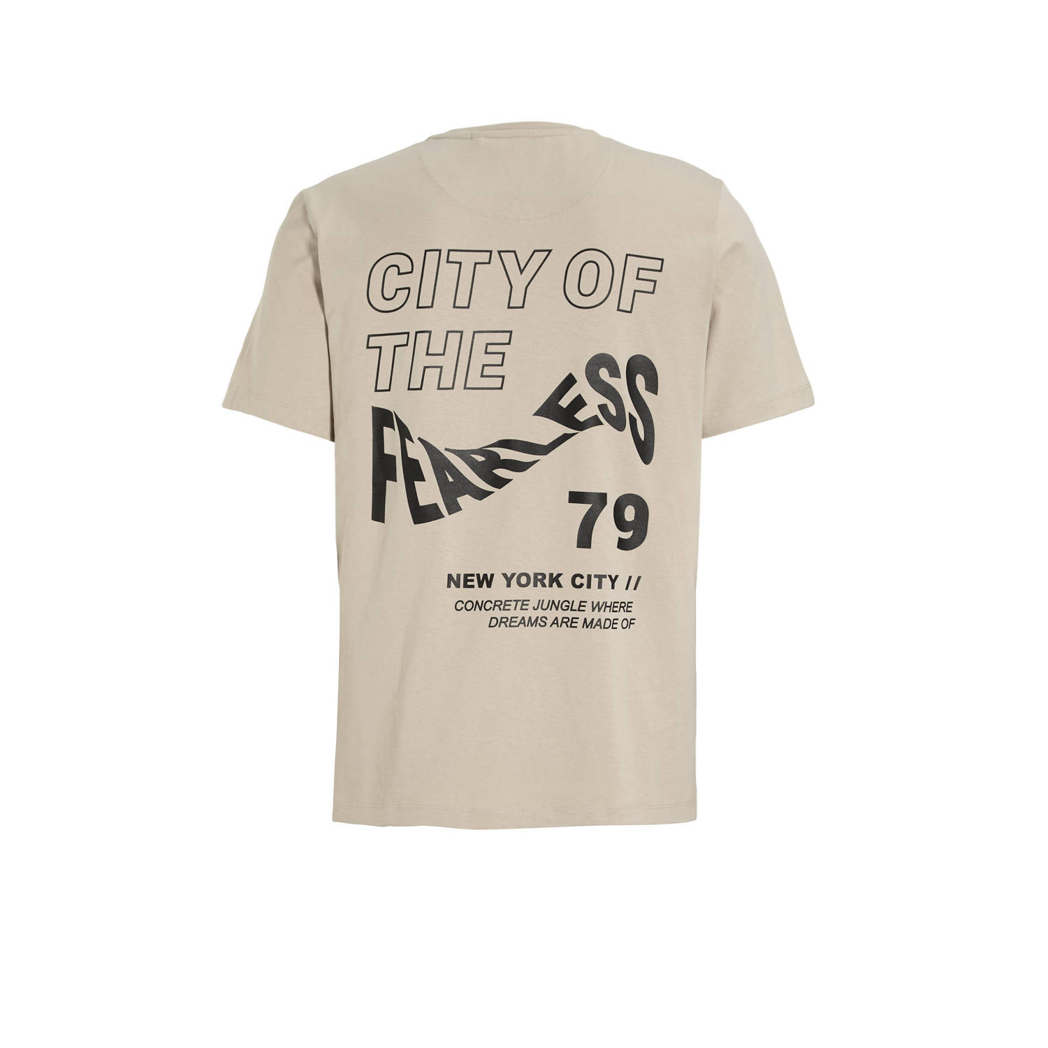 anytime T-shirt met printopdruk beige