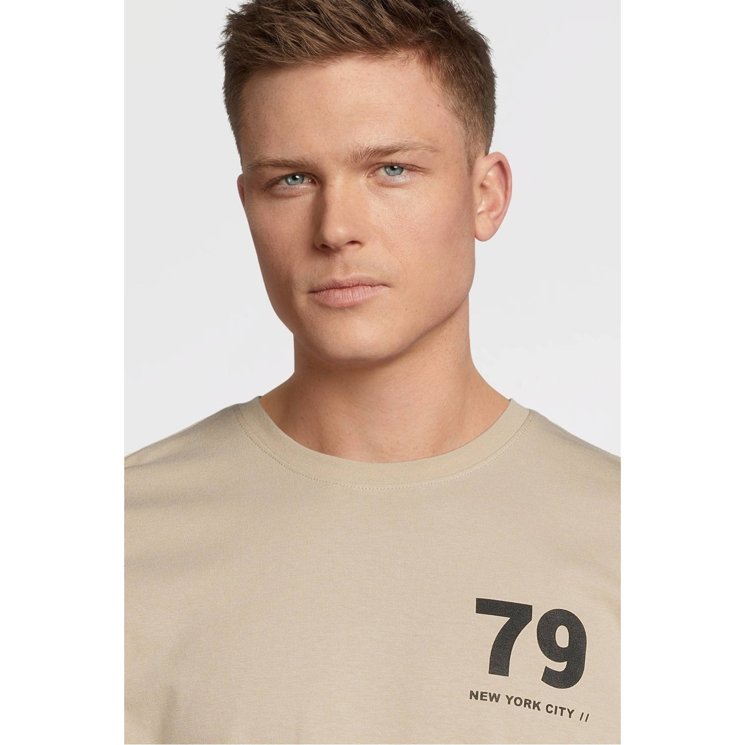 anytime T-shirt met printopdruk beige