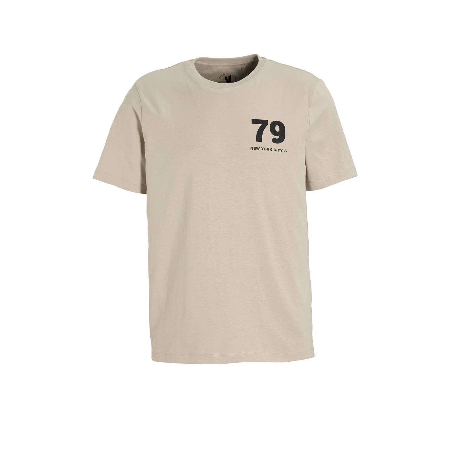 Anytime T-shirt met printopdruk beige