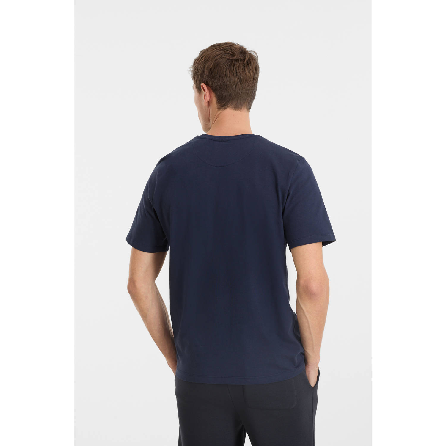 anytime T-shirt met printopdruk donkerblauw