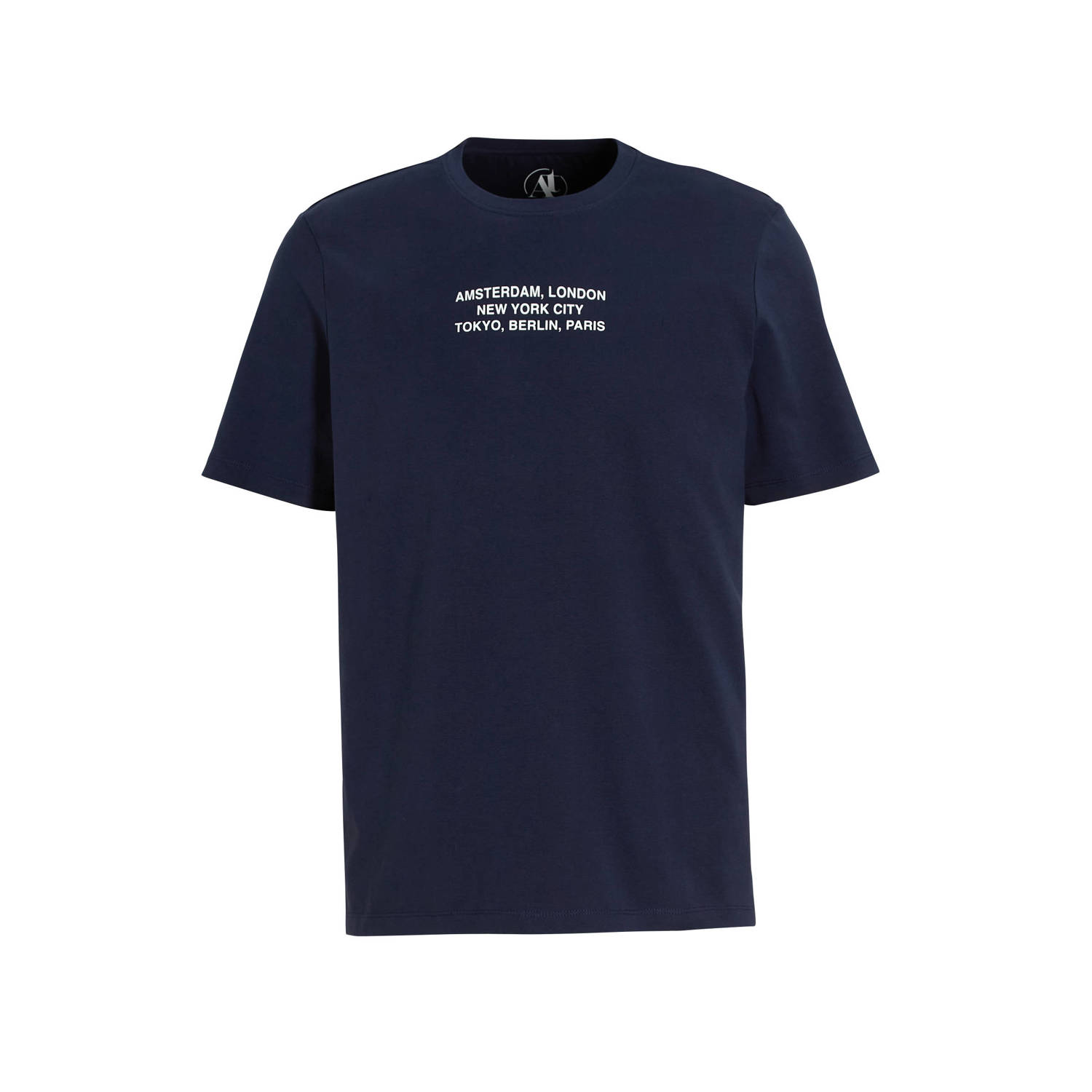 Anytime T-shirt met printopdruk donkerblauw