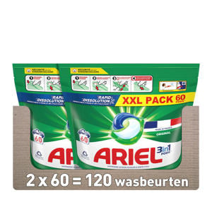 Wehkamp Ariel 3in1 PODS vloeibare wascapsules Original - 2 x 60 wasbeurten - 120 wasbeurten aanbieding
