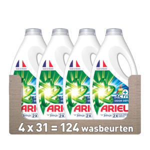 Wehkamp Ariel vloeibaar wasmiddel +Actieve Odor Defense - 4 x 31 wasbeurten - 124 wasbeurten aanbieding