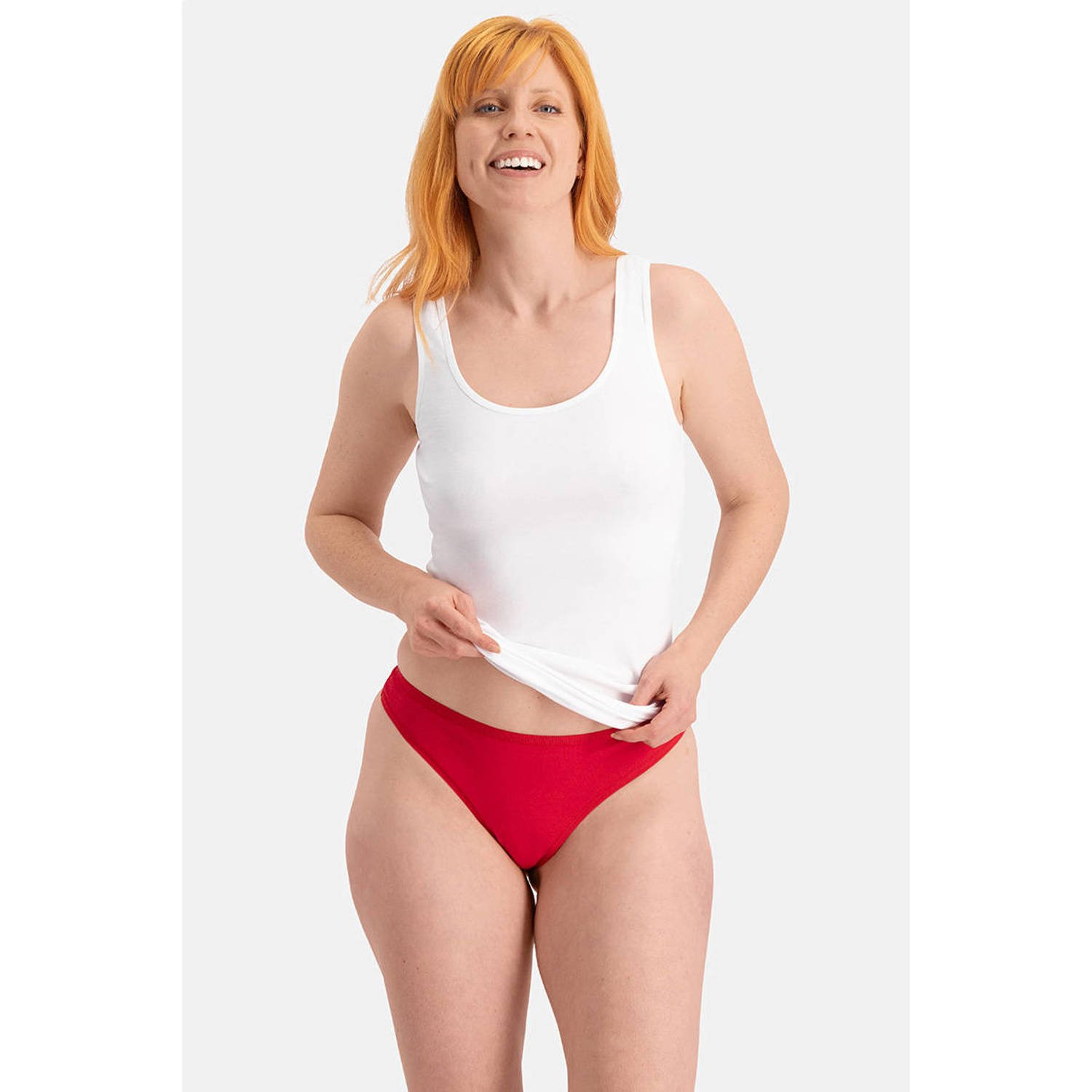 Bamboo Basics string Lola met bamboe (set van 3) rood