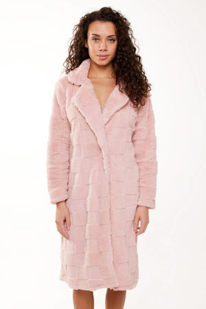 fleece badjas roze