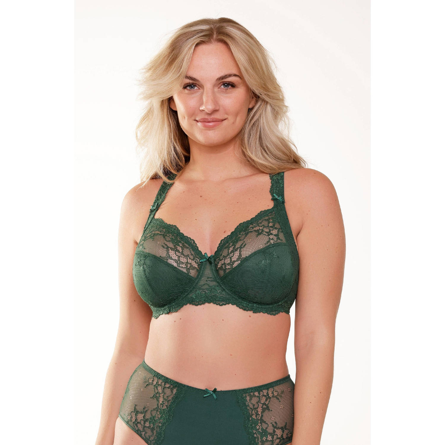 LingaDore niet-voorgevormde beugelbh Daily Full Coverage Lace donkergroen