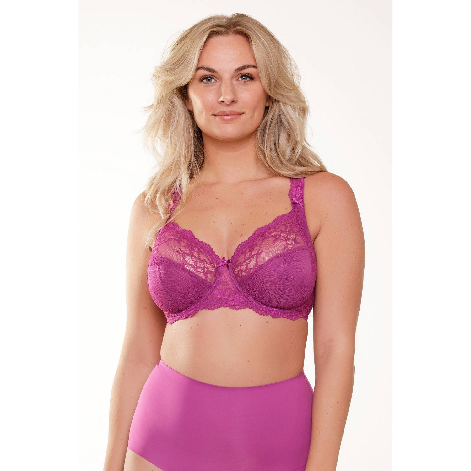 LingaDore niet-voorgevormde beugelbh Daily Full Coverage Lace fuchsia