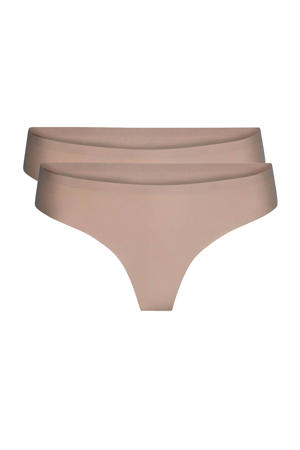 seamless string (set van 2) lichtbeige