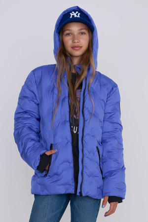 Puffer Winterjas Jennifer met 3D Hartjes  Paars