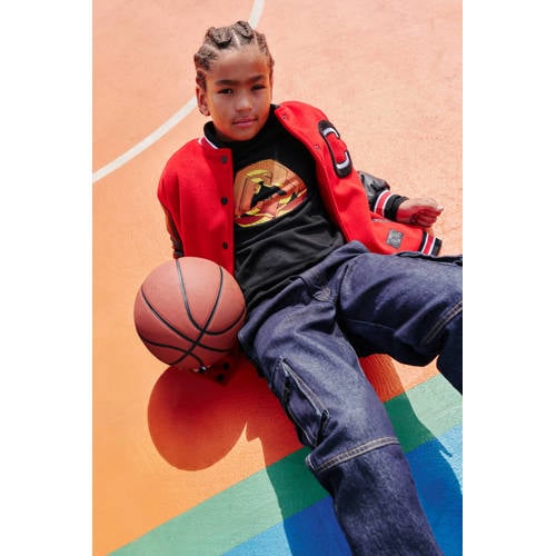 Coolcat baseball jacket met logo rood/zwart afbeelding
