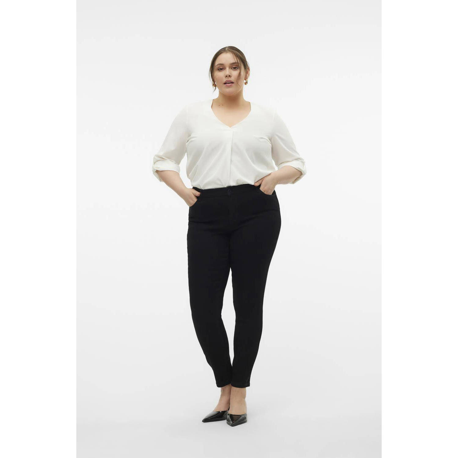 VERO MODA CURVE skinny jeans zwart