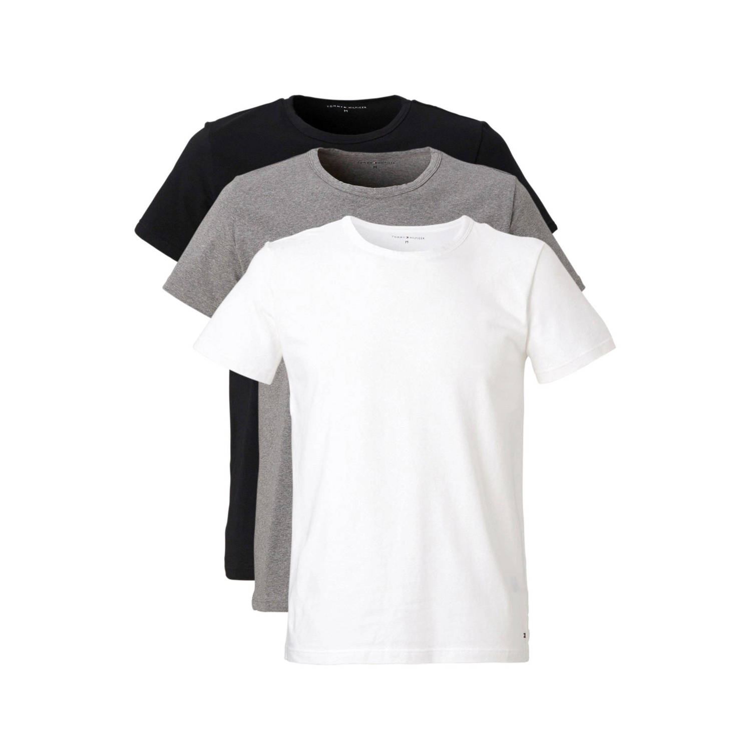 Tommy Hilfiger ondershirt (set van 3) zwart grijs wit