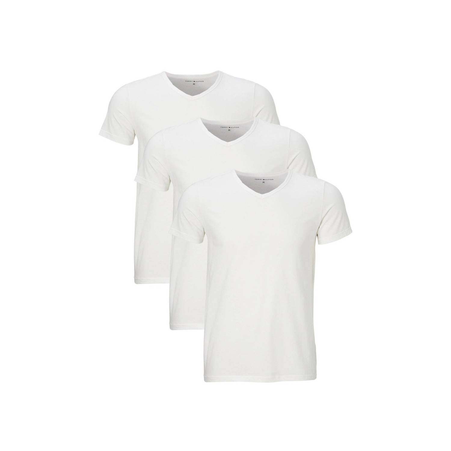 Tommy Hilfiger T-shirt met afgeronde V-hals in een set van 3 stuks