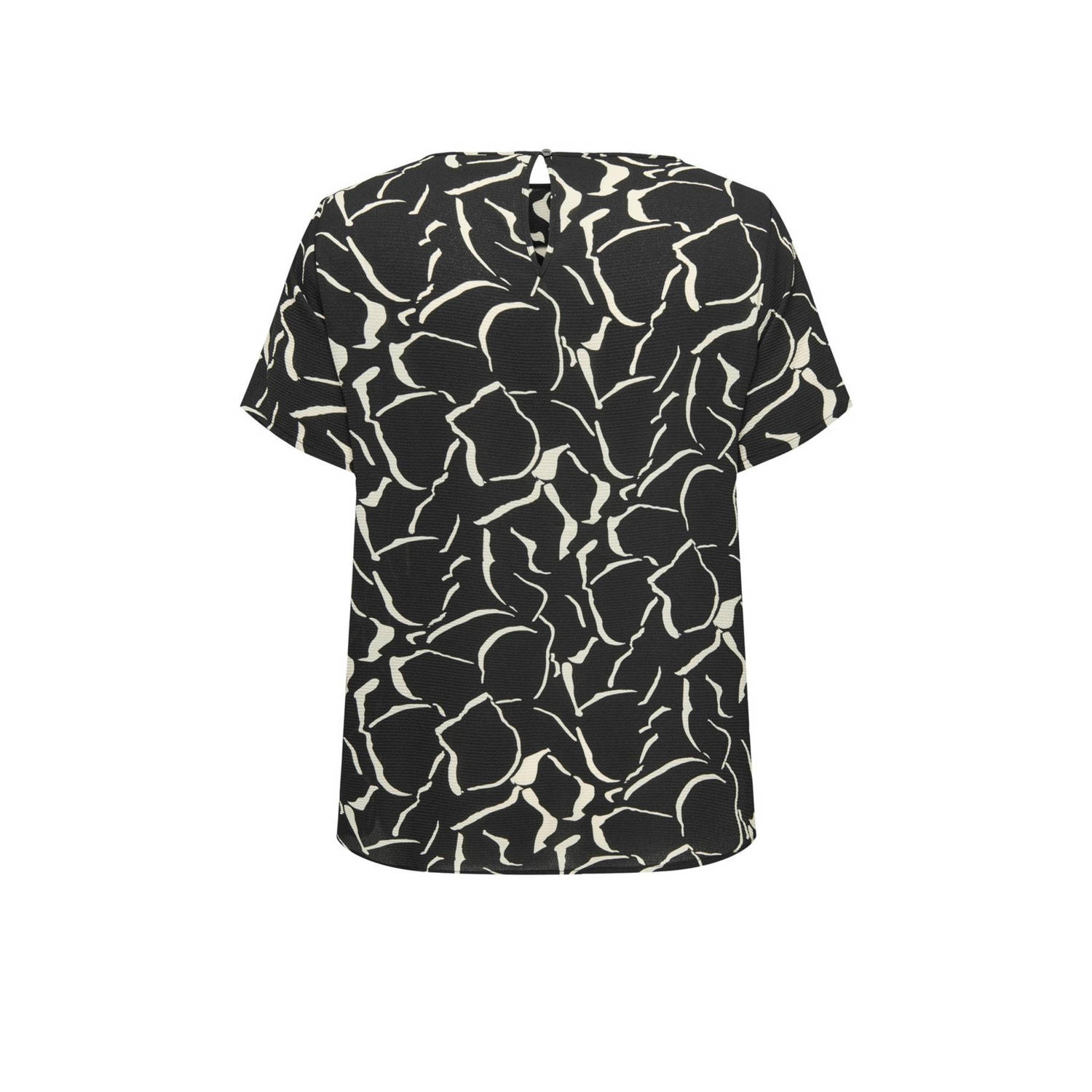 ONLY CARMAKOMA top CARVICA met all overprint zwart ecru