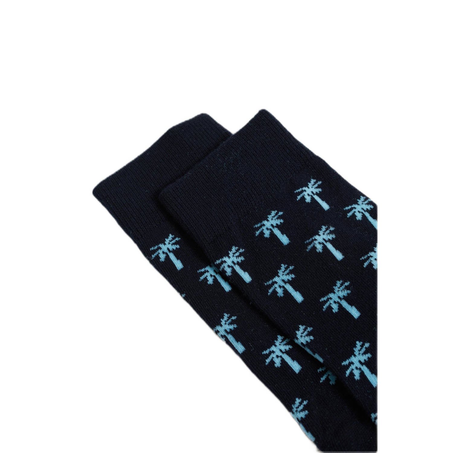 WE Fashion sokken met all over print donkerblauw