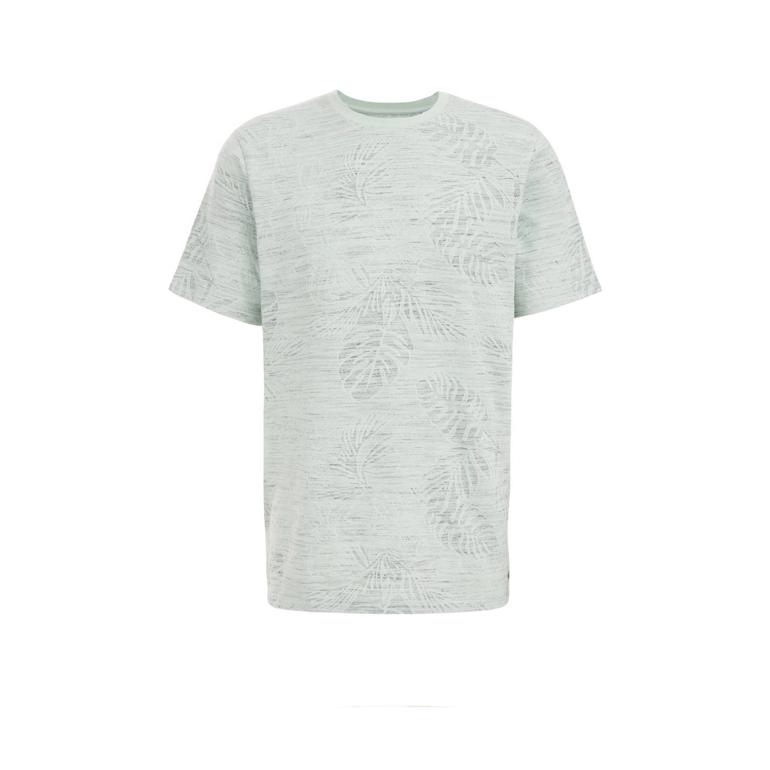 WE Fashion T-shirt met jacquard dusty moss