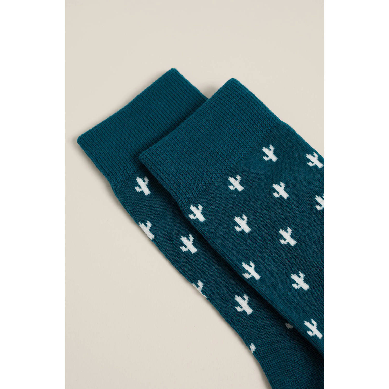 WE Fashion sokken met all over print blauw