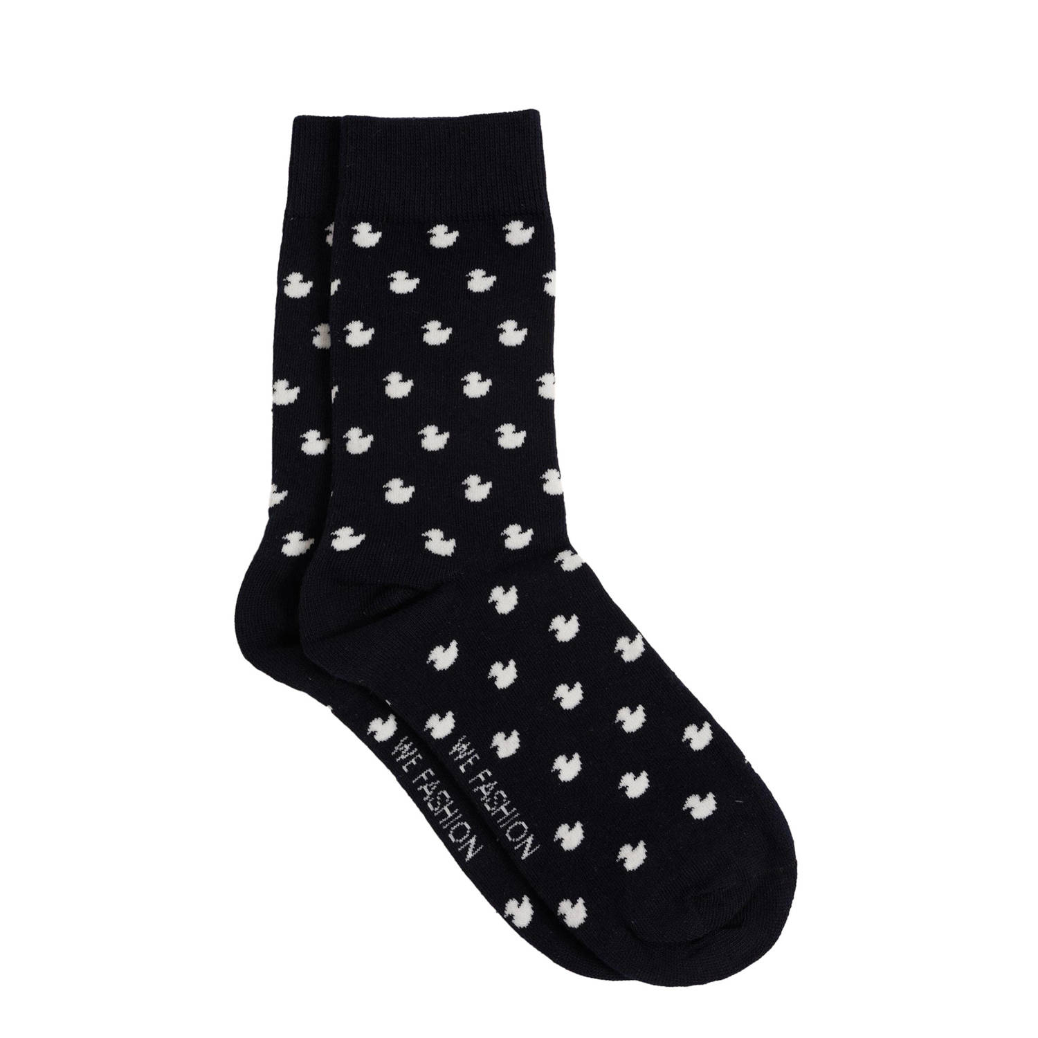 WE Fashion sokken met all over print zwart wit